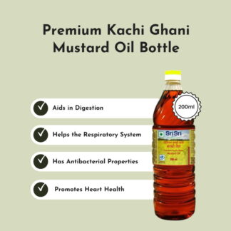 Premium Kachi Ghani Mustard Oil Bottle, 200ml