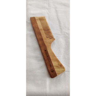 Neem Wood Comb with Handle - Pack of 1