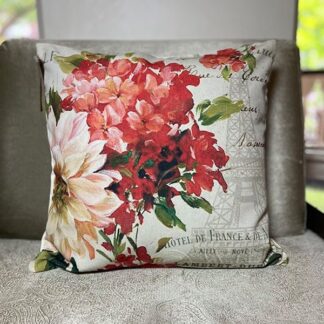 Red Floral Upcycled Cushion Cover | Pack of 4