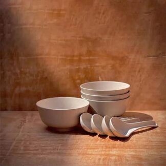 Sustainable Bamboo Bowls with Spoon